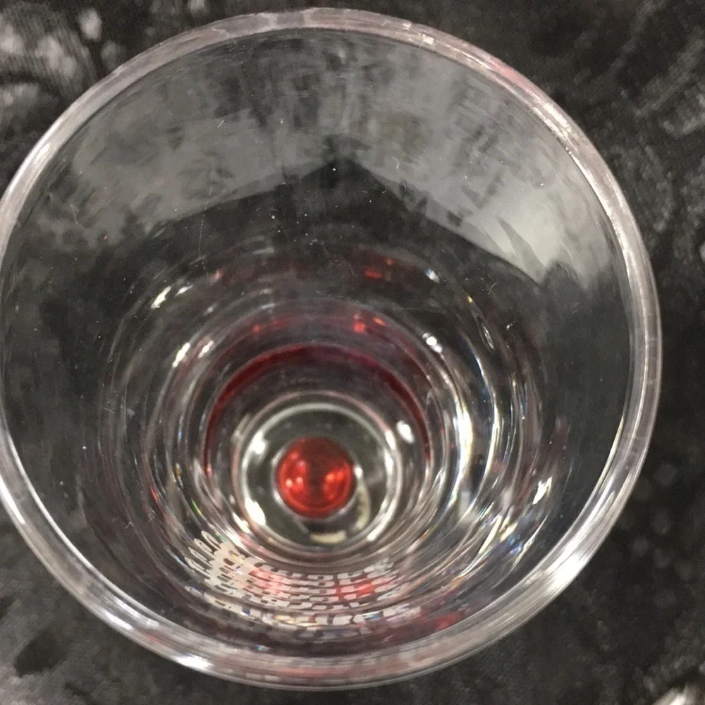 Vintage di Amore Red Bubble Bottom Shot Glass | 3.5” Fluted Cordial Shooter